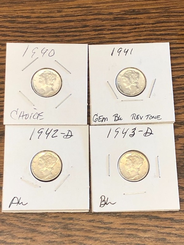 (4) Mercury Dimes