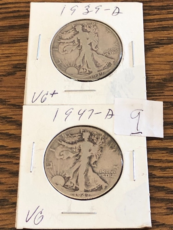 (2) Walking Liberty Half Dollars