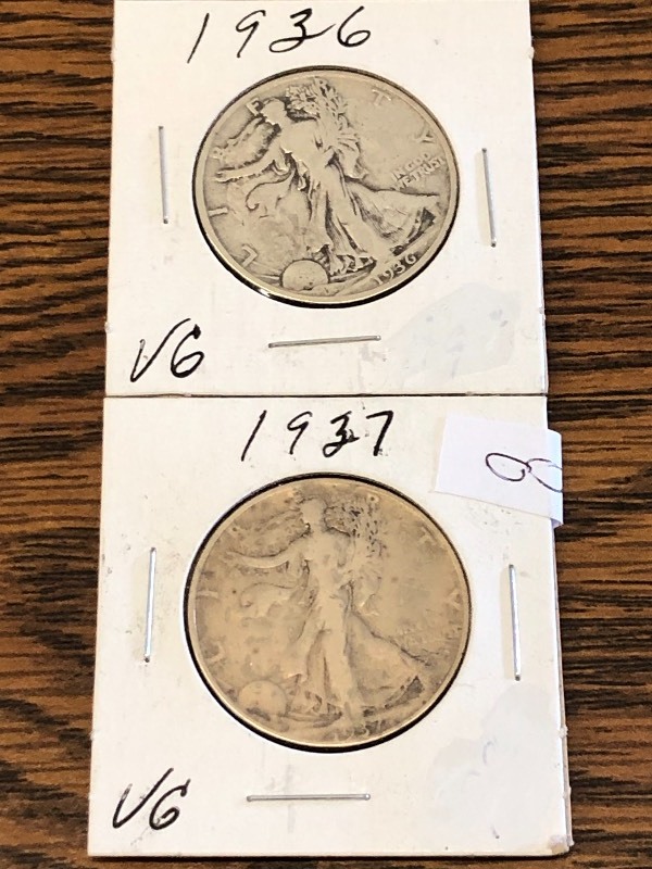 (2) Walking Liberty Half Dollars