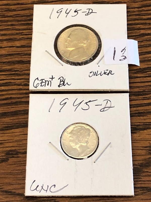 1945-D Mercury & 1945-D War Nickel