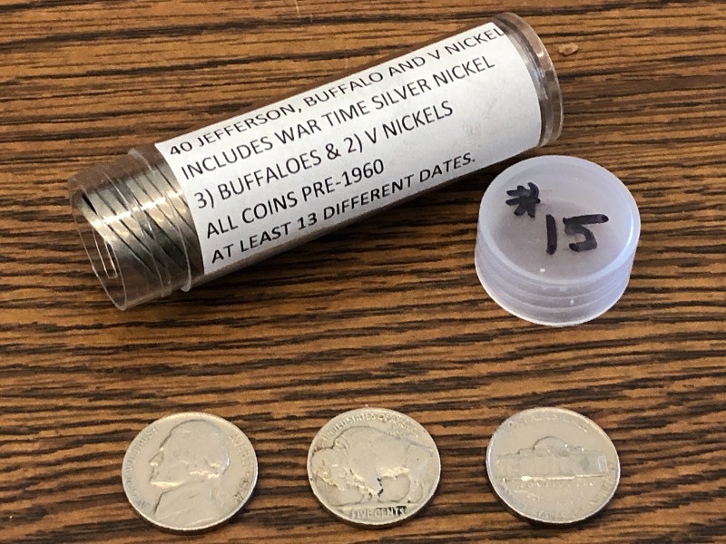 Roll Of (40) Jefferson  Buffalo  V-Nickels