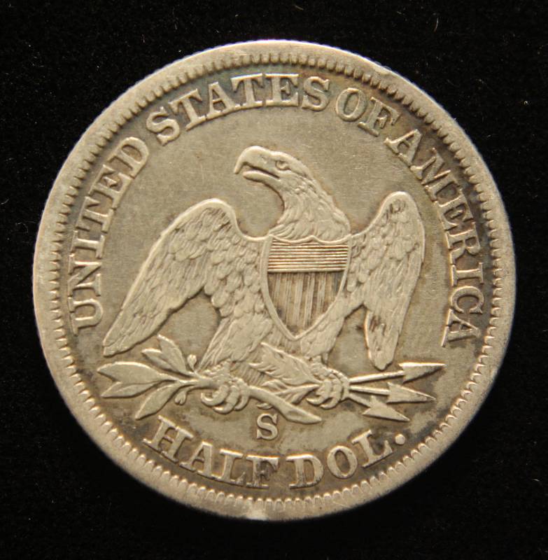 1861-S CIVIL WAR DATE SEATED LIBERTY HALF DOLLAR