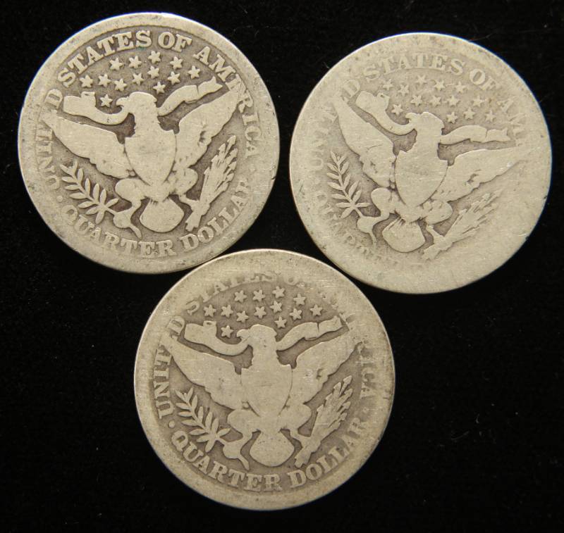 3 BARBER QUARTERS 1897 1898 1899