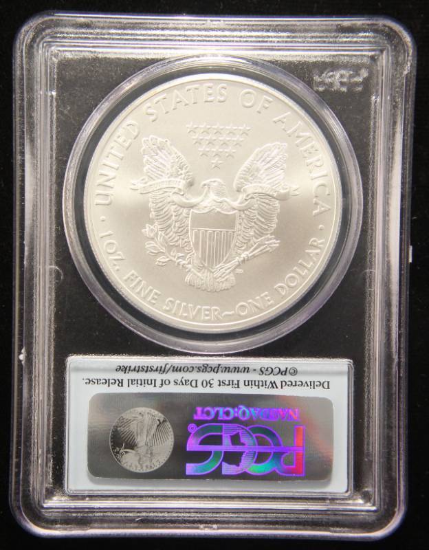 2012(S) AMERICAN SILVER EAGLE 1 TROY OZ. .999 FINE SILVER MS70 PCGS FIRSTSTRIKE