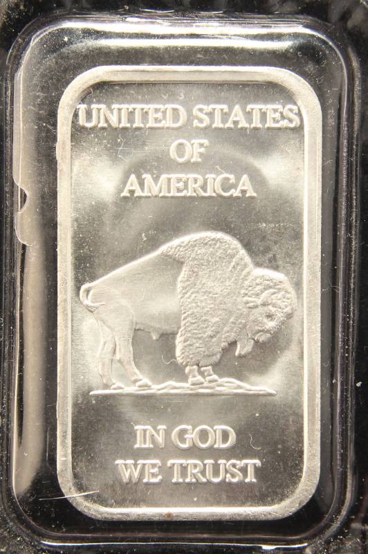 1 TROY OZ. .999 FINE SILVER BAR INDIAN BUFFALO SEALED