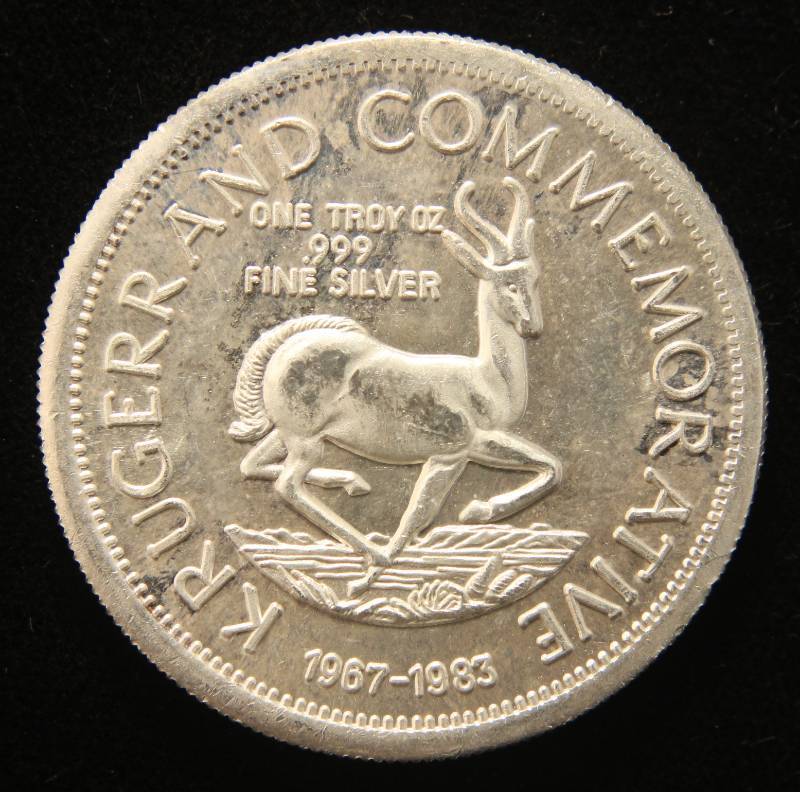 1 TROY OZ. .999 FINE SILVER KRUGERRAND COMMEMORATIVE