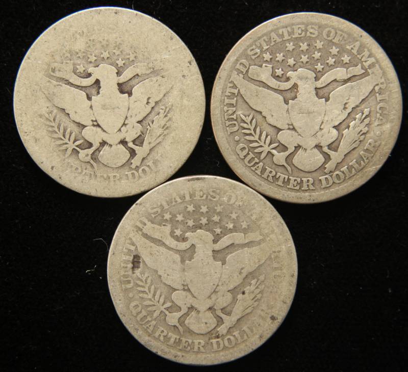 3 BARBER QUARTERS 1896 1897 1899
