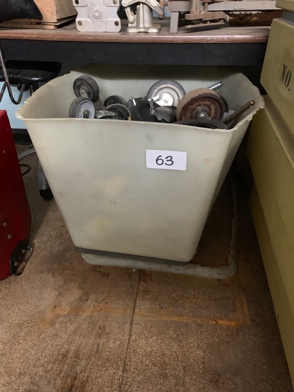 lot 63 image: Bin of misc. casters