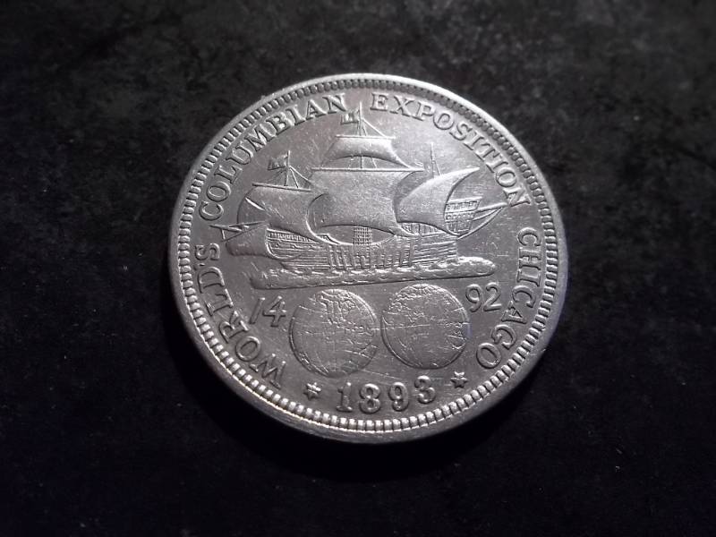 1893 Columbian Exposition Silver Half Dollar Commemorative (2nd Commemorative Coin Stuck In The USA)