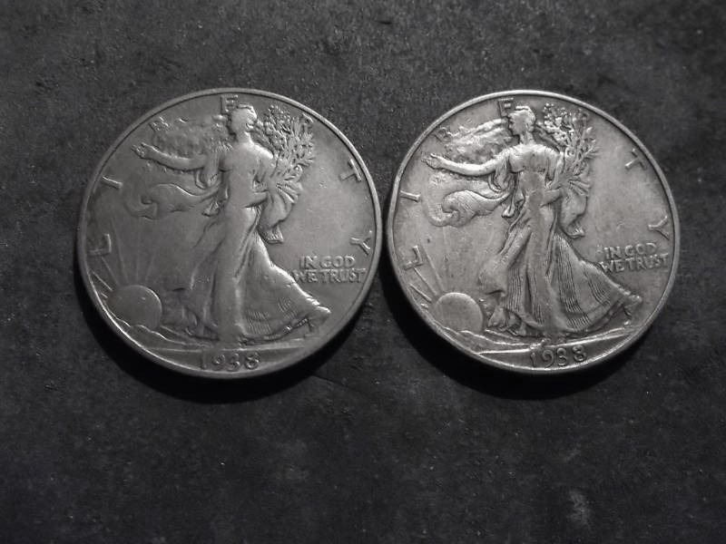 1938, 1938 D Walker Half Dollars