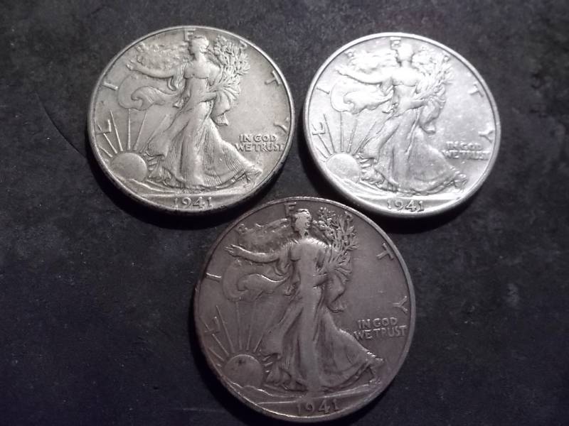1941 P, D, S Walker Half Dollars