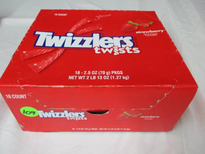 lot 109 image: 18 Count Unopened Box of Twizzler Twists