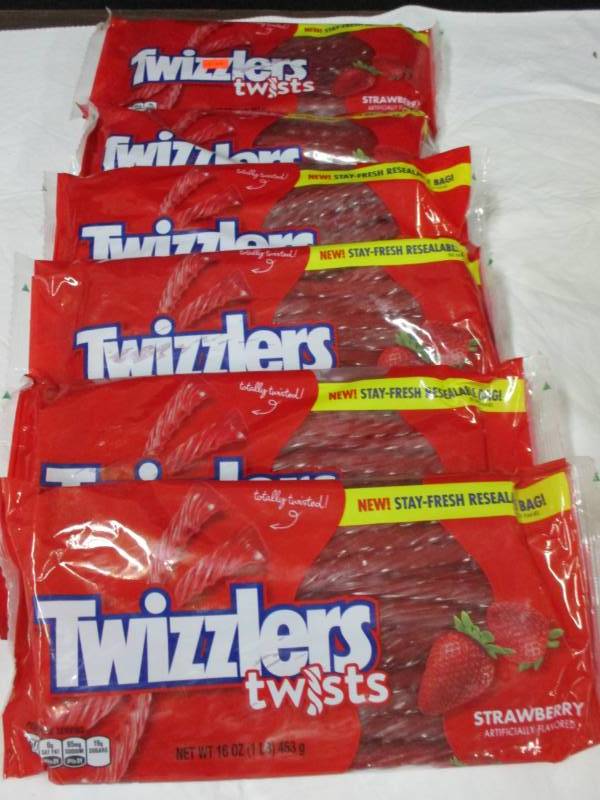 lot 104 image: 6 Big Packs of Twizzlers 16 oz each