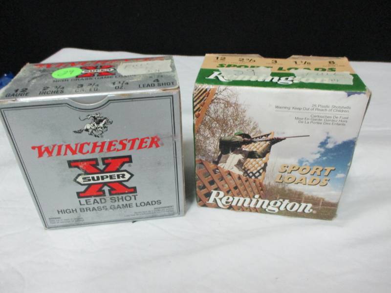 lot 29 image: 2 full boxes of 12 ga lead shot 4 and 8
