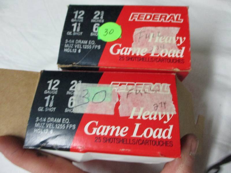 lot 30 image: 2 full boxes of 12 ga lead 6 shot