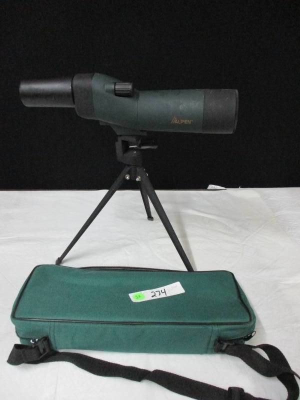 lot 32 image: Alpen Spotting Scope w caser and tripod