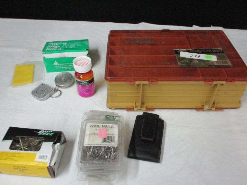 lot 40 image: Misc Hardware and Tackle Box