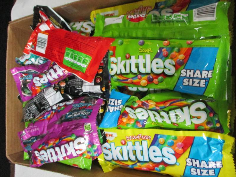 lot 149 image: 30 assorted bags of skittles some are king sized