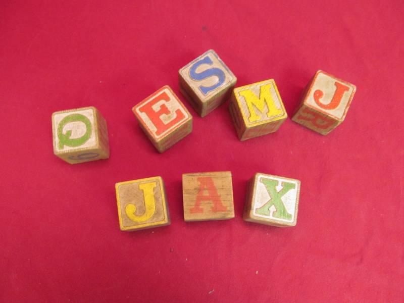lot 30 image: vintage numberletter blocks