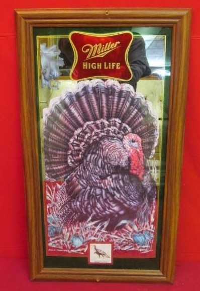 lot 139 image: Miller High Life Wild Turkey beer mirror