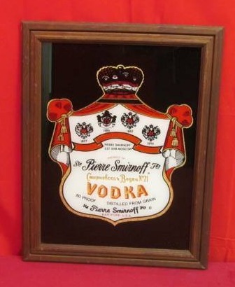 lot 160 image: vintage Smirnoff Vodka mirror