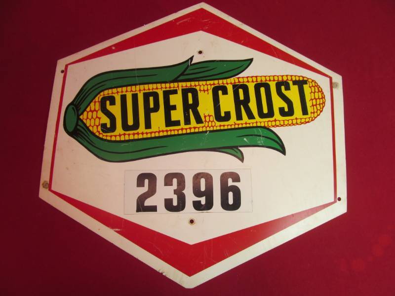 lot 226 image: vintage super crast seed corn sign