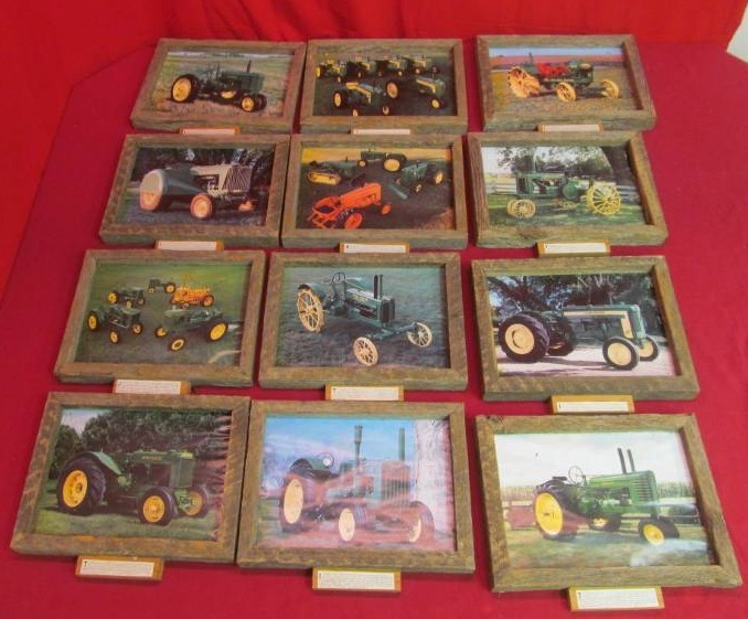 lot 236 image: set of Rustic framed John Deere Implement Historic pictures