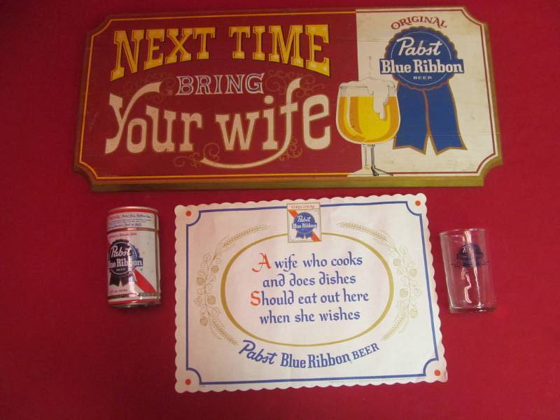 lot 243 image: Pabst Blue Ribbon advertising items