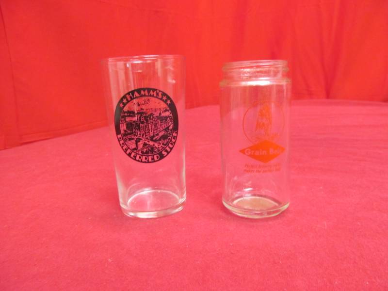 lot 252 image: Hamms glass, Grain Belt Condiment container