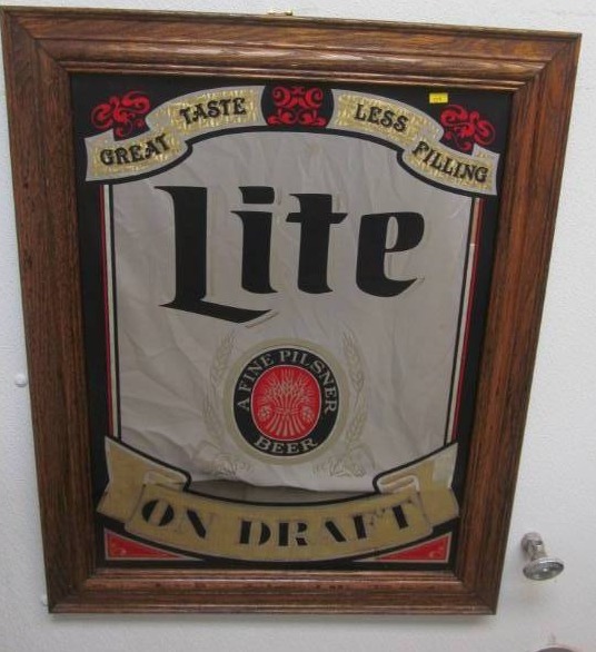 lot 124 image: 1980 Miller  Lite beer mirror