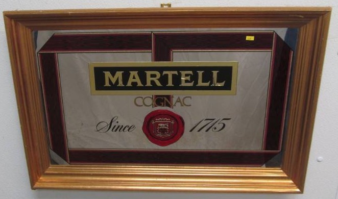 lot 125 image: Vintage Martell Cognac mirror