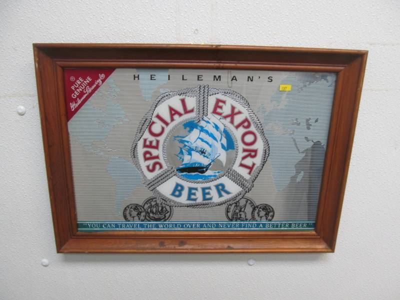 lot 137 image: Vintage Export beer mirror