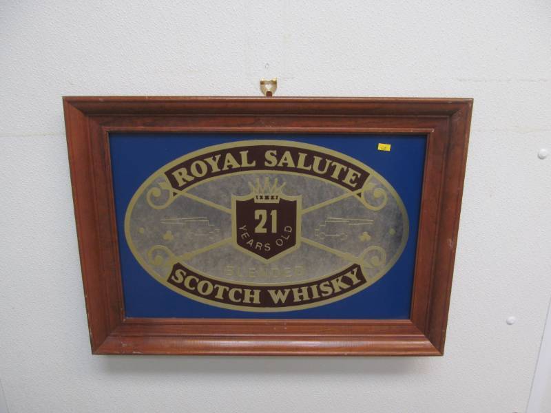 lot 138 image: vintage Royal Salute Scotch whiskey mirror