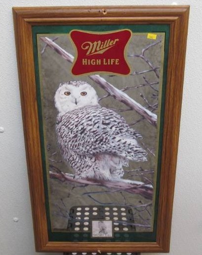 lot 141 image: miller high life White Owl beer mirror