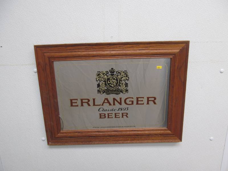 lot 146 image: vintage Schlitz  Erlander 1893 beer mirror