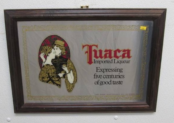 lot 149 image: vintage Turca Imported liquor Mirror