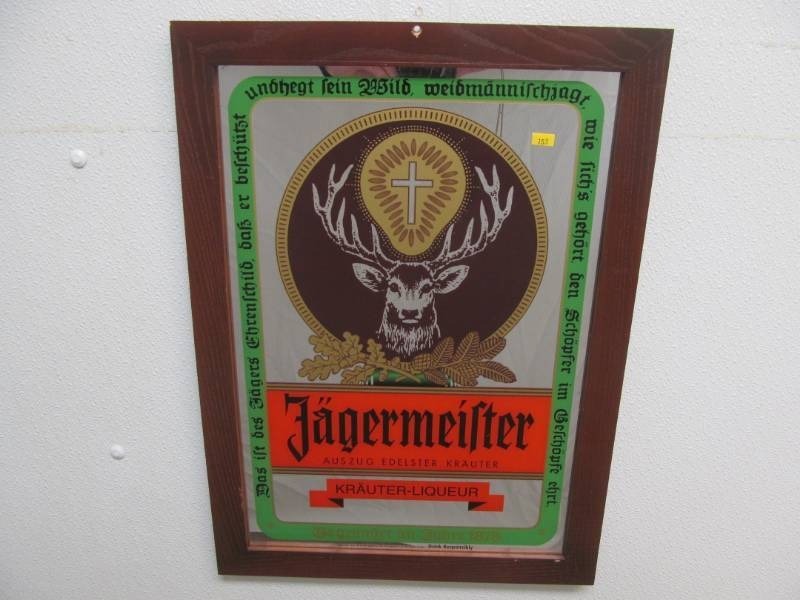 lot 153 image: Jagermeitor Krayten Liquor mirror
