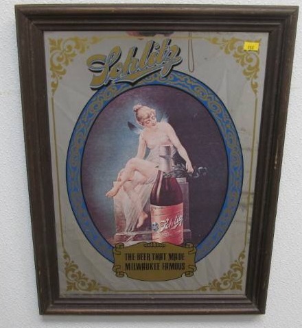 lot 156 image: vintage Schlitz Beer Mirror