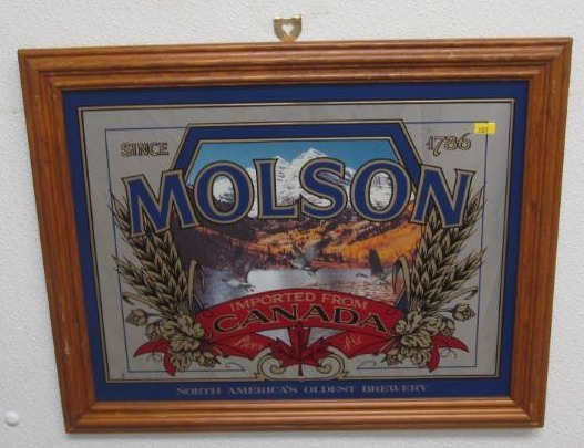 lot 159 image: Molson Beer Mirror