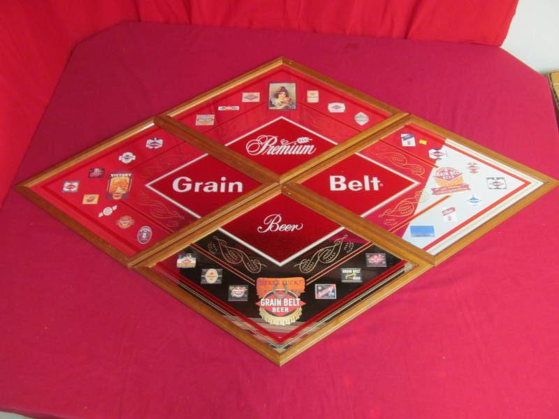 lot 122 image: Grain Belt Mirror set