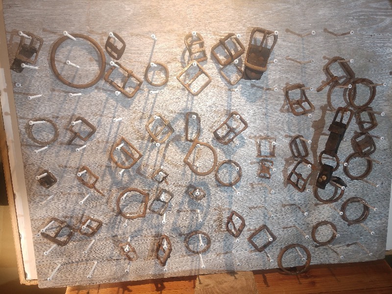 lot 1 image: Antique Horse Tack BrassForged Iron Buckles and Rings