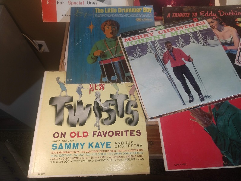 lot 14 image: VINYLS George Jones, Buck Owens, Lonnie Donegan, Songtime For Special Ones, Bob Seger, Pat Boone, Johny Mathis, The Little Drummer Boys, Tribute to Eddy Duchin, Sammy Kaye and His Orchestra, Harry Belafonte, Eddy Fisher