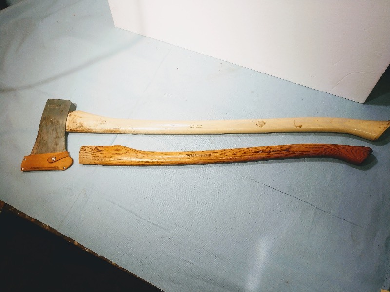 lot 23 image: Craftsman Axe - Axe Sheath - Wood Axe Handle