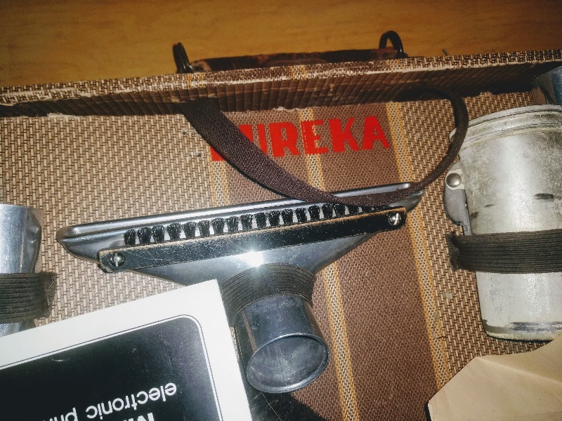 lot 59 image: Vintage Eureka Vacuum Attachments - Eureka Model M60 and M61 Manual - Marchant 263 Electronic Printing Calculator Instructions