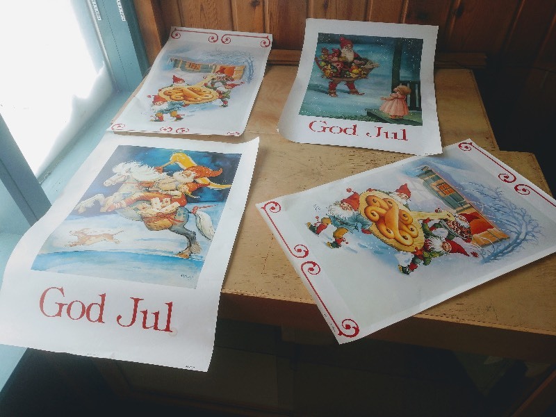 lot 108 image: Four GOD JUL (Merry Christmas in Swedish) Advertising Prints