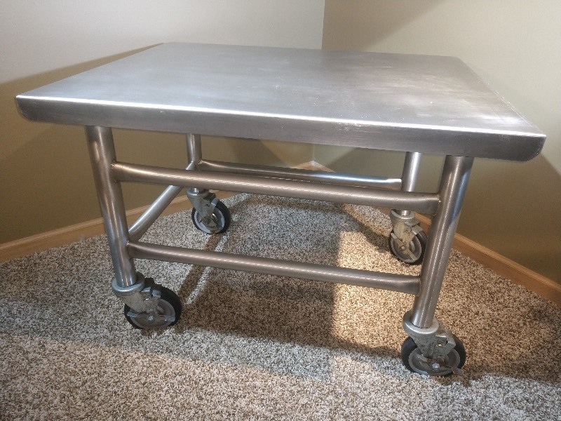 lot 124 image: John Boos & Co Stainless Steel Work Table on Wheels