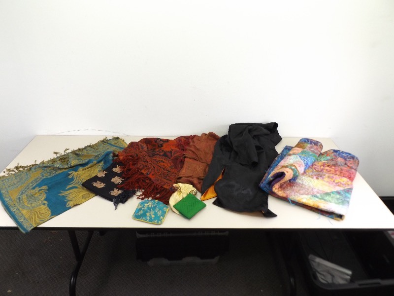lot 38 image: Lot of Asian Silk etc. Shawls, Jacket, etc.