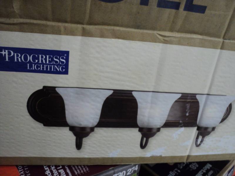 lot 10 image: Progress Lighting 3 Light Vanity Fi...