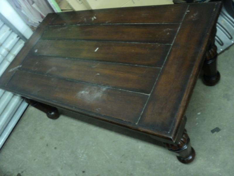 lot 123 image: Wood Coffee Table 48 x 25 x 21...