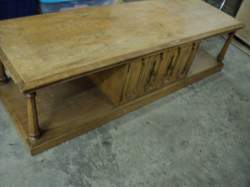 lot 132 image: Wood Coffee Table 17 x 64 x 21...